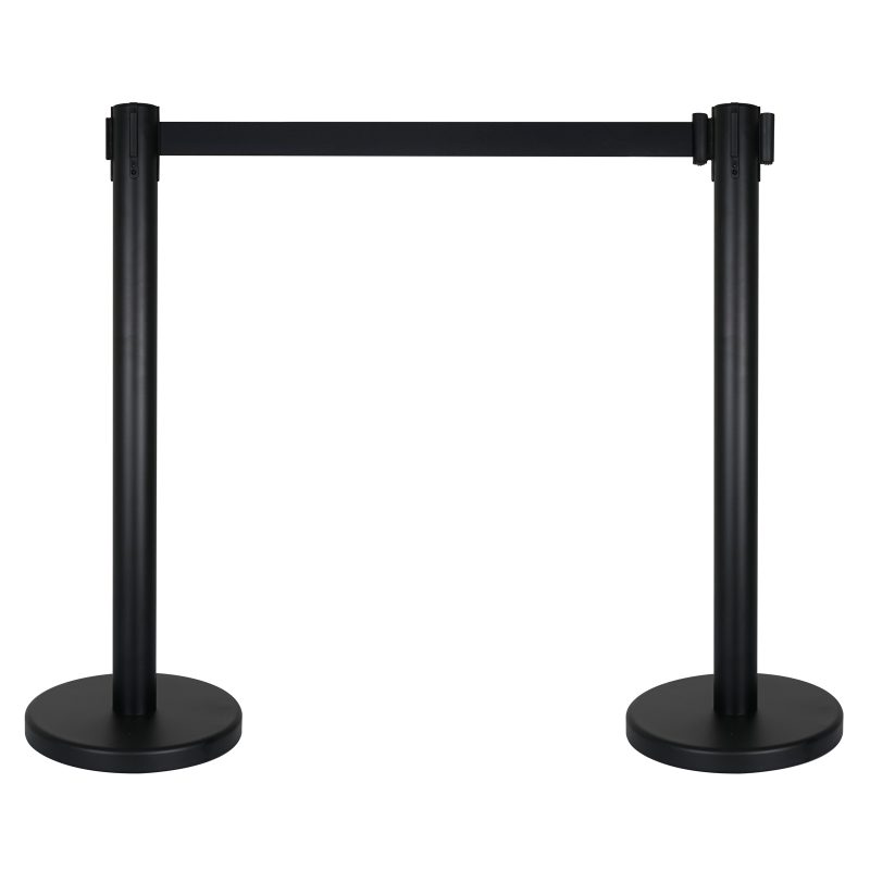 Retractable Crowd Barrier - Black pair.