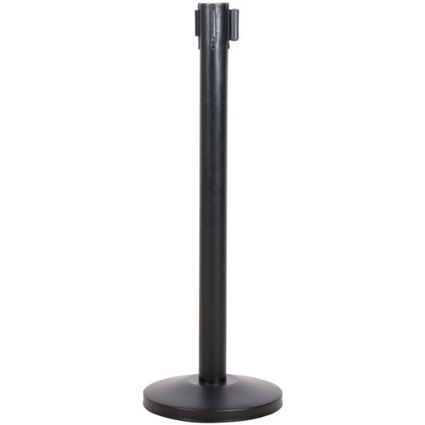 Black retractable crowd barrier hire